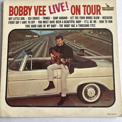 Bobby Vee: bobby vee live! on tour Liberty Vinyl Record 12" LP 33 RPM LRP-3393 E