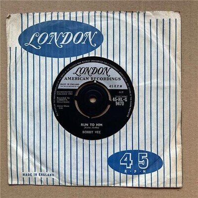 BOBBY VEE RUN TO HIM 7" 1961 With walkin with my angel - nice copy UK