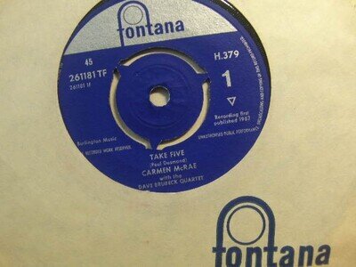 Carmen McRae – Take Five 1962 7” Fontana H 379