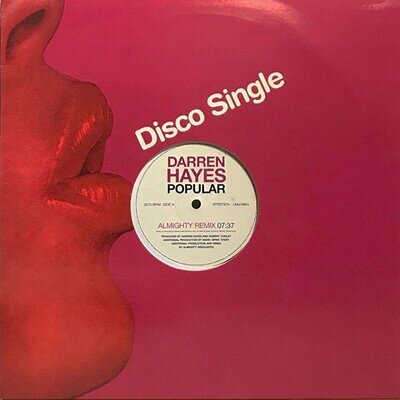 Darren Hayes - Popular - UK Promo 12" Vinyl - 2004 - Columbia