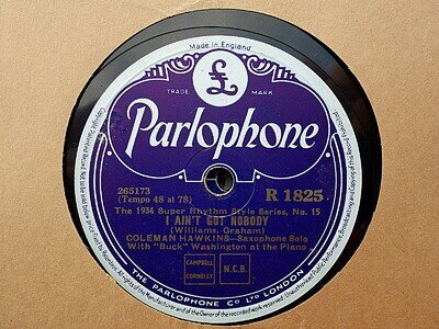 COLEMAN HAWKINS - I Ain't Got Nobody / Sunny Side Of The Street 78 disc (A++)