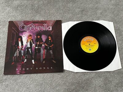 CINDERELLA - NIGHT SONGS / EX UK A1/B1 1ST PRESS 12" VINYL LP ULTRASONIC CLEANED
