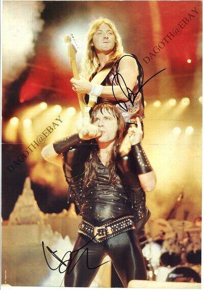 IRON MAIDEN Bruce Dickinson Dave Murray TROOPER, Fear Run Hills Autograph SIGNED