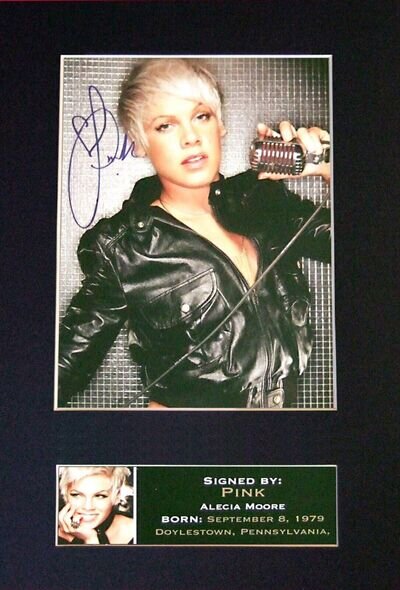 #230 PINK No1 Reproduction Signature/Autograph Mounted Signed Photograph A4