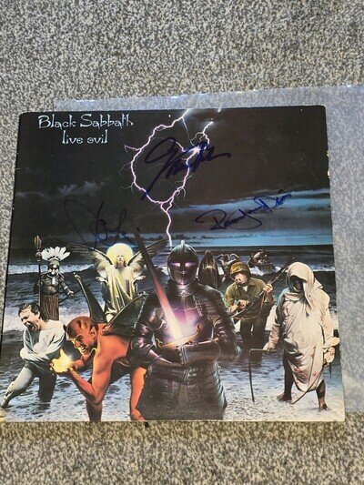 Signed Live Evil Black Sabbath Album Sleeve