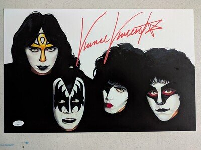 VINNIE VINCENT Signed 11x17 KISS Poster Autograph JSA BAS BECKETT COA G