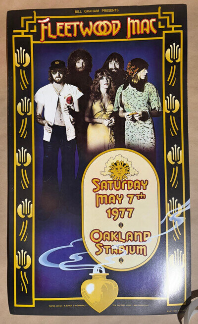 FLEETWOOD MAC MAY 7, 1977 DAY ON THE GREEN OAKLAND STADIUM CONCERT POSTER -NICE!