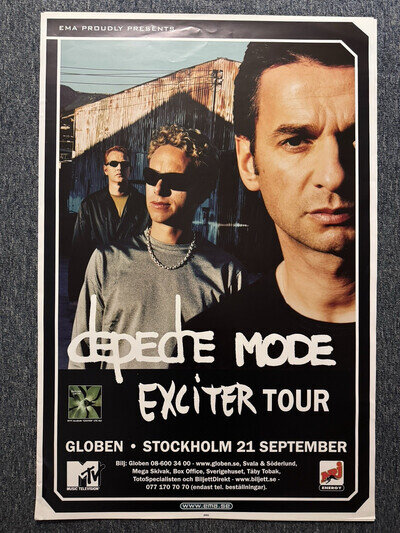 SUPER RARE 77x52cm XL VINTAGE BILLBOARD POSTER - DEPECHE MODE EXCITER TOUR 2001