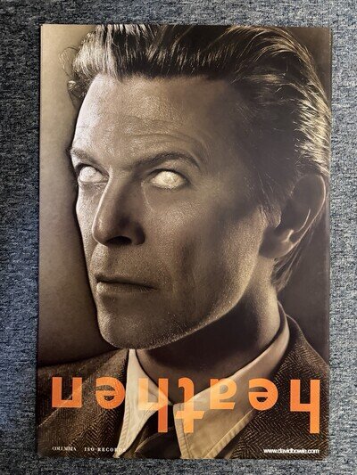 RARE 76x51CM PROMO BILLBOARD RECORD STORE POSTER - DAVID BOWIE - HEATHEN (2002)