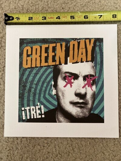 GREENDAY ¡Tré! RARE PROMOTIONAL Lithograph Screenprint 8”x8” Poster CARD STOCK