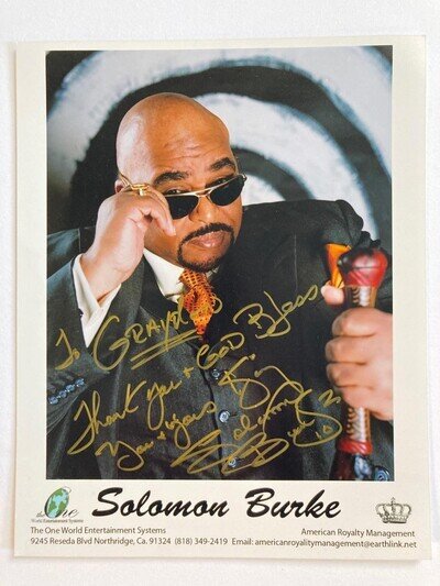 Solomon Burke, Soul Singer, AUTOGRAPH, SIGNED photograph