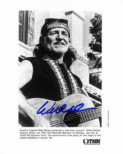 1993 -WILLIE NELSON- MEARS Signed/Autograph/Auto 8x10 Country Music TV Photo