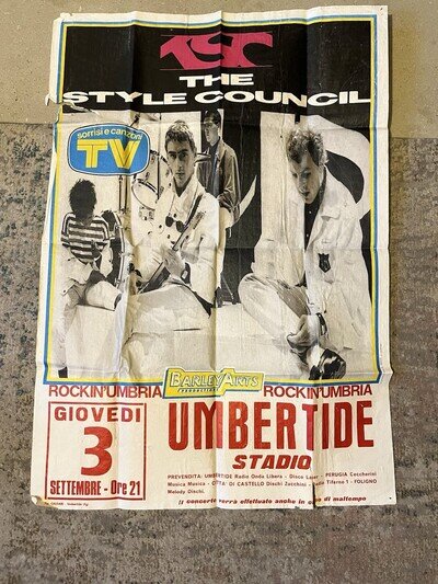 The Style Council Concert Poster Perugia Italy September 1987 Very Rare