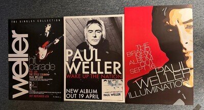 3 RARE UNUSED VINTAGE BILLBOARD/RECORD STORE POSTERS - JAM PAUL WELLER (2000s)