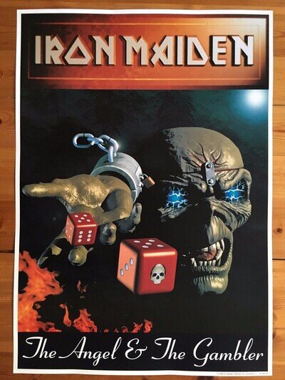IRON MAIDEN,'THE ANGEL AND THE GAMBLER', RARE, AUTHENTIC,OFFICIAL, 1998 POSTER