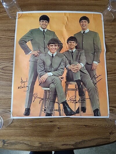 The Beatles original 1964 UK 'London Palladium' 36" by 24" Poster very good cond