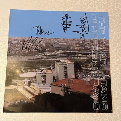 The Charlatans Different Days Signed 12 X 12 Card