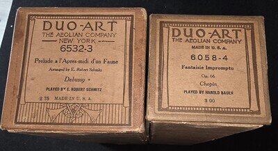 Lot of 2 Antique Duo-Art The Aeolian Company Player Piano Rolls From The 1920s