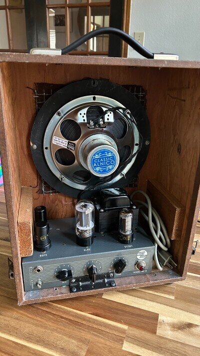 Masco ME 8 harp, guitar amp & cab