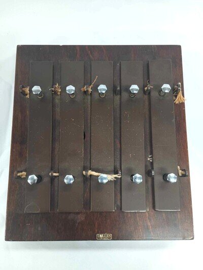 Deagan Vintage Antique 5 Plate Chimes Xylophone Wooden Box Model 500 Req Repair