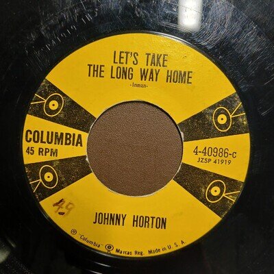 Rockabilly JOHNNY HORTON Let's Take The Long Way Home 👂HEAR🎵 7" 45rpm Record