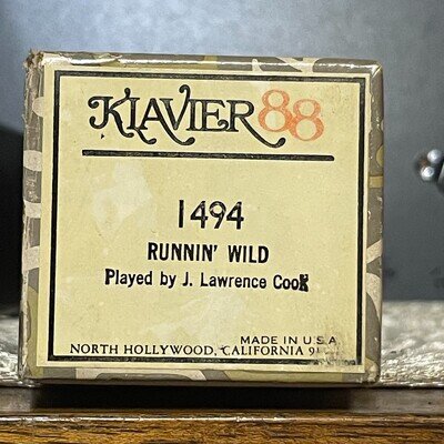 "RUNNIN' WILD" Orig. Klavier roll - unplayed