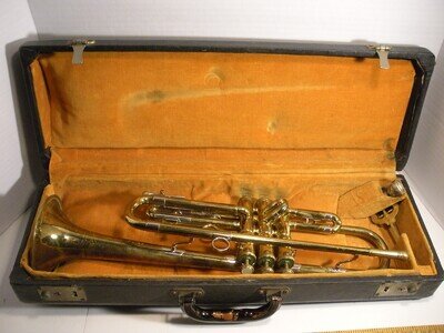 Vintage Ambassador Trumpet Made by F.E. Olds Los Angeles California Old Case