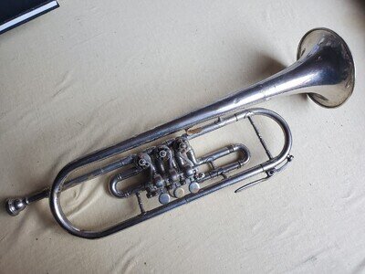 Used old Russian rotary Bb- trumpet by needs service "Leningrad"