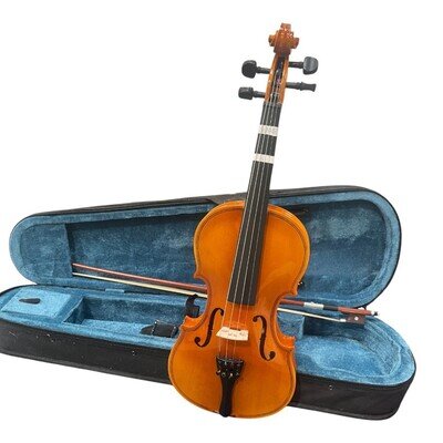 Violin Student School Musical Instrument Classical Wooden Chin Case Bow In Case
