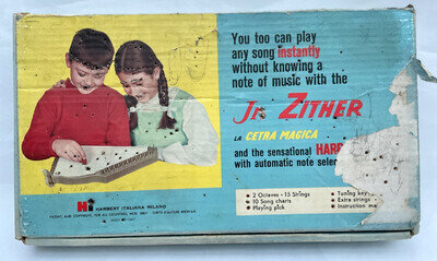 Vintage Harbert Italiano Junior Zither 1950s Original box + music