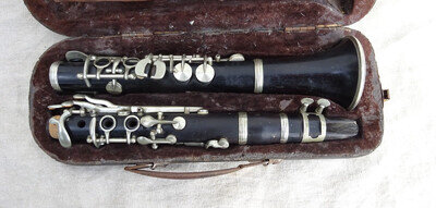 Old Clarinet Meinel & Herold Klingenthal approx. 43.5 cm
