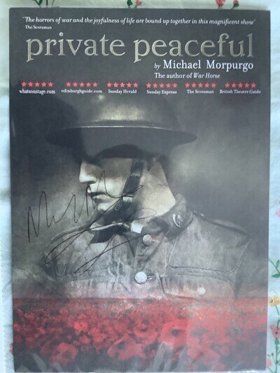 Private Peaceful Theatre Flyer Signed by Michael Morpurgo