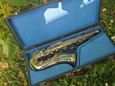 Nice old Alto Saxophone "Richard Gareis" with micro tuner at the neck