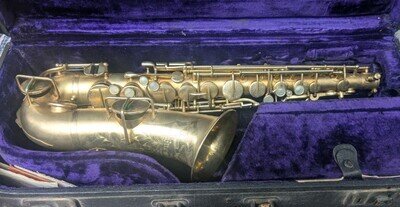 1922 BUESCHER TRUE TONE GOLD PLATE ALTO SAX SAXOPHONE w/CASE