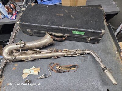 1917 WWI WW1 C.G. CONN MELODY SAXOPHONE NEW WONDER SERIES, SILVER PLATE vintage