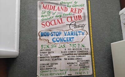 1947, DUDLEY, VERY LARGE ORIGINAL THEATRE/ CLUB POSTER,30 BY 20 INCHES