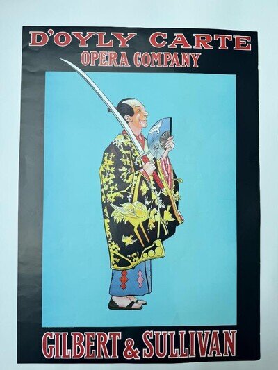 RARE GILBERT & SULLIVAN MIKADO D'OYLY CARTE POSTER - KEVIN CHAPPLE - WILDGOOSE