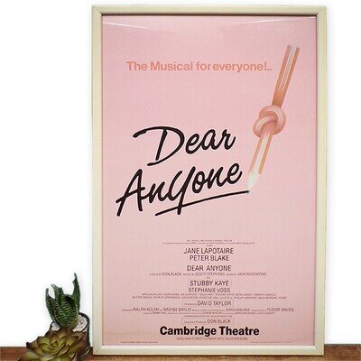 Vintage Musical Theatre Poster Pink Wall Art Framed 1980s Print London West End