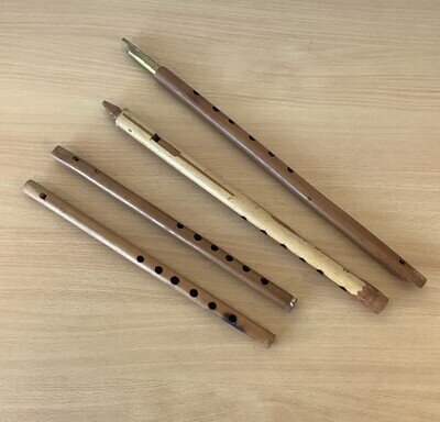 Wooden Brass Flute Recorder Bundle Job Lot 4 In Total