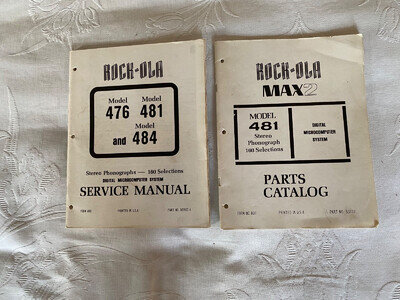 ROCKOLA MANUAL AND PARTS CATALOGUE MODELS 476, 481 AND 484. 2 ITEMS