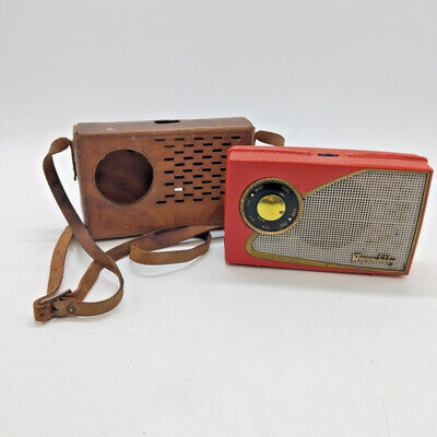 Vintage Perdio Transistor 7 Radio w Cover Piccadilly 1950's/60s Partially Tested