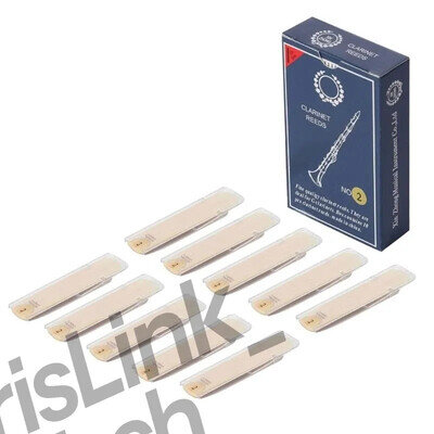 JU64 10pcs Tone Clarinet Reeds: 1.0-3.5 Strength, Thinner Tip & Unfiled Cut