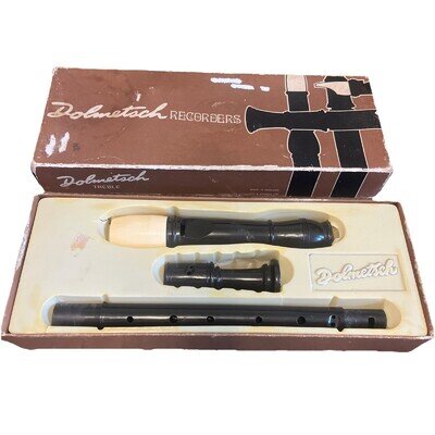 Vintage Recorder By Dolmetsch Rare Plastic In Original Box.