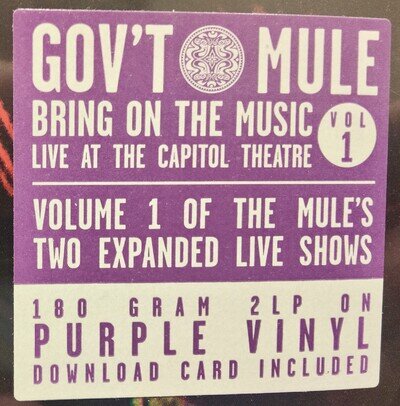 Bring on the Music: Live at the Capitol Theatre, Vol. 1 Gov't Mule Purple Vinyl