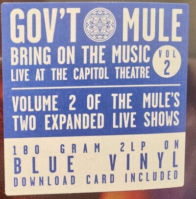 Gov't Mule - Bring On The Music - Volume 2 - Blue Vinyl - SEALED COPY