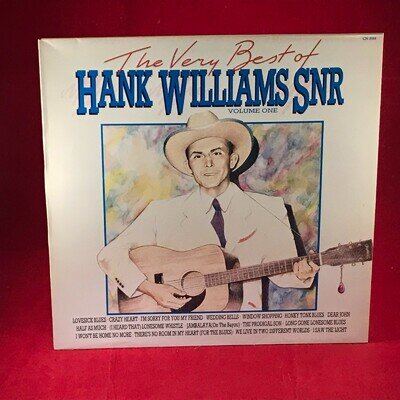 The Very Best Of Hank Williams Snr Volume One 1987 UK Vinyl LP Lovesick Blues