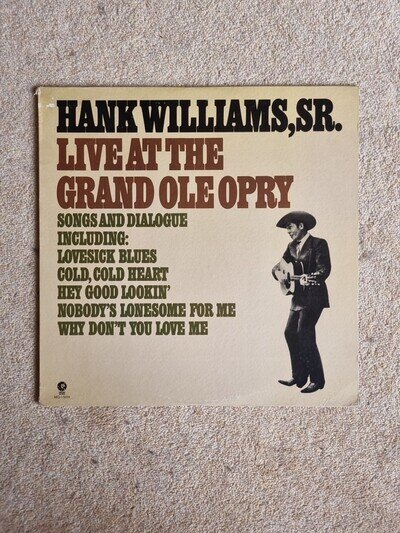 Hank Williams Sr - Live At The Grand Ole Opry Vinyl LP MGM Records US 1976