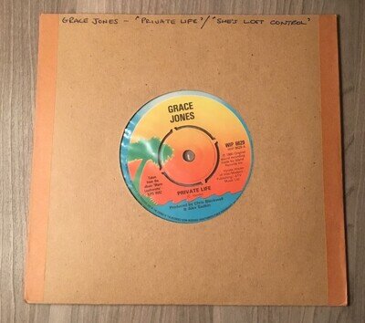 Grace Jones - Private Life & She's Lost Control 7" Vinyl single 1982 Island
