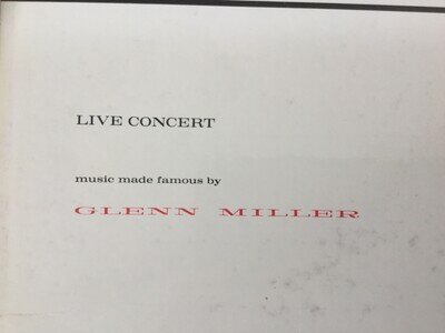 Live Concert LP Record. Music made famous by Glenn Miller