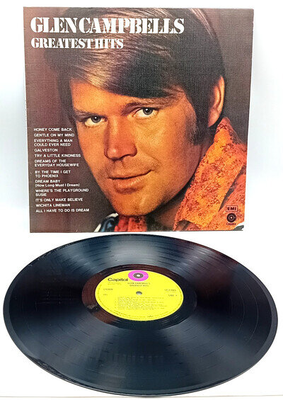 GLEN CAMPBELL - Greatest Hits - 1971 Vinyl LP - Textured Cover / Green Labels UK